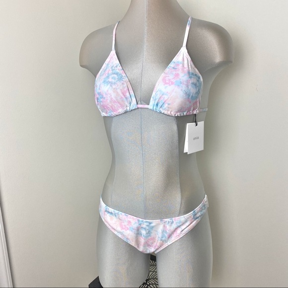 ONIA Bikini triangle top & bottom Set Size Small S pastel tones strappy back - Picture 7 of 7